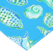 Stijlvolle Zeeschelpen op Blauwe Kust Tafelkleed (Gekanteld)