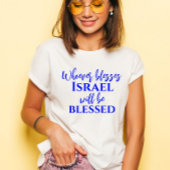 Stijlvolle Zegen Israel Christelijke Schrift T-shirt