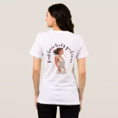 Stijlvolle zelfverzekerde vrouw in het wit Tri-Blend shirt (Achterkant volledig)