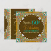 Stijlvolle Zestig Boheemse Volwassen Verjaardagsfe Kaart (Voorkant / Achterkant)