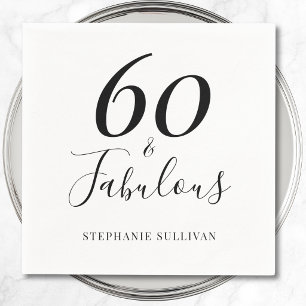 Stijlvolle zestig en fabuleus 60ste verjaardagsfee servet