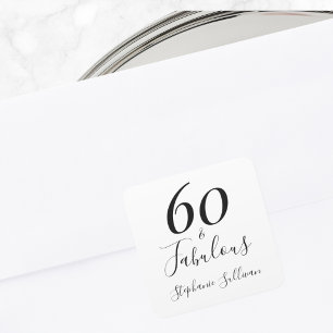 Stijlvolle Zestig en Fabulous 60ste verjaardag  Vierkante Sticker