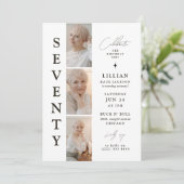 Stijlvolle ZEVENTIG Foto strook 70ste verjaardag  Kaart (Staand voorkant)