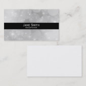 Stijlvolle zilver en zwarte moderne trendy visitekaartje (Voorkant / Achterkant)