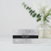 Stijlvolle zilver en zwarte moderne trendy visitekaartje (Staand voorkant)