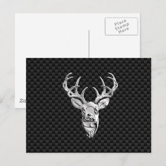 Stijlvolle zilver-speler op de afdruk van koolstof briefkaart (Voorkant / Achterkant)