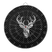 Stijlvolle zilver-speler op de afdruk van koolstof dartbord (Voorkant)