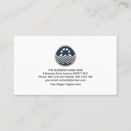 Stijlvolle, zilvercurve Blauwe waterswembool Visitekaartje (Achterkant)