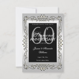 Stijlvolle Zilveren 60e Huwelijksjubileum Save The Date