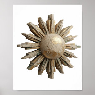 Stijlvolle Zilveren ABSTRACTE KUNST Kunstprint Poster