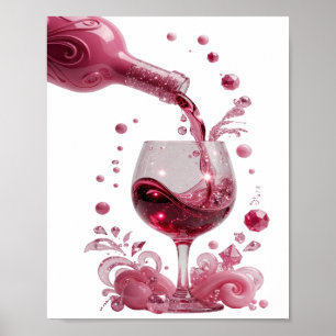 Stijlvolle Zilveren ABSTRACTE KUNST Kunstprint Poster
