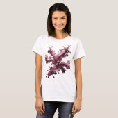 Stijlvolle Zilveren ABSTRACTE KUNST Modeprint T-shirt (Voorkant volledig)