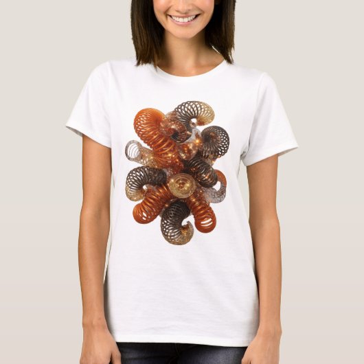 Stijlvolle Zilveren ABSTRACTE KUNST Statement T-sh T-shirt (Voorkant)