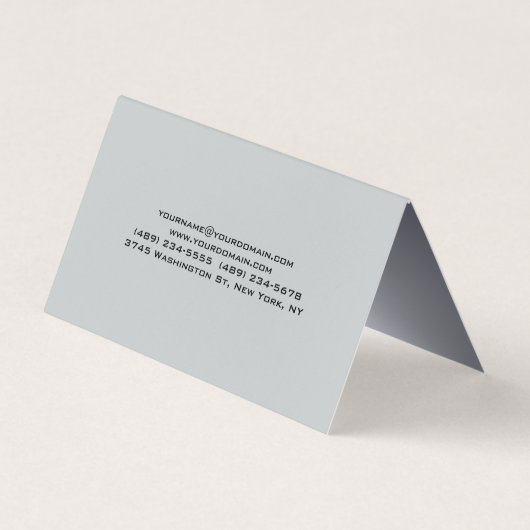 Stijlvolle zilveren achtergrond effen  visitekaartje (Achterkant)