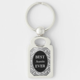 Stijlvolle zilveren beste tante ooit ontwerp sleutelhanger