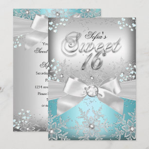 Stijlvolle Zilveren Boog Blauwe Juweel Sweet Sixte Kaart