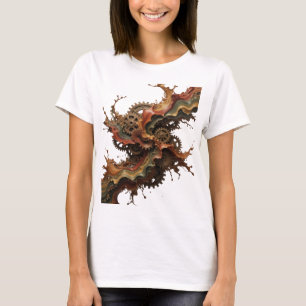 Stijlvolle Zilveren CHOCOLADE TANDWIELEN EN GOLVEN T-shirt