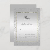 Stijlvolle Zilveren Confetti 60e Huwelijks- RSVP (Voorkant / Achterkant)
