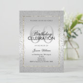 Stijlvolle zilveren Confetti 60ste verjaardag Kaart (Staand voorkant)