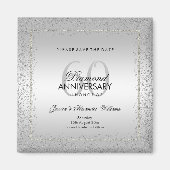 Stijlvolle Zilveren Confetti 60th Wedding sparen d Magneet (Voorkant)