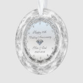Stijlvolle Zilveren Diamanten 50ste Huwelijksverja Ornament (voorkant)