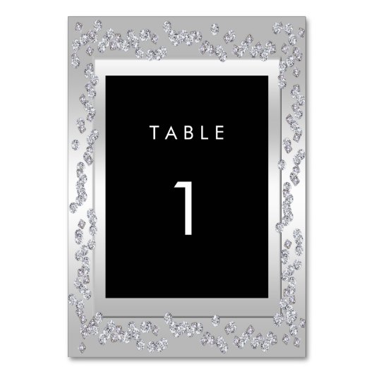 Stijlvolle Zilveren Diamanten 60e bruiloft Kaart (Voorkant)