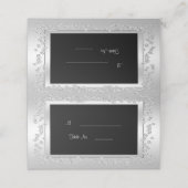 Stijlvolle Zilveren Diamanten 60e bruiloft Plaatskaartje (Buitenkant ongevouwen)