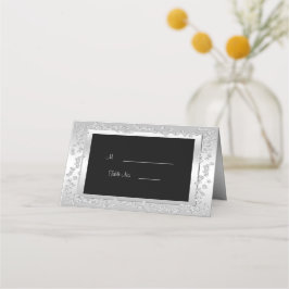 Stijlvolle Zilveren Diamanten 60e bruiloft Plaatskaartje