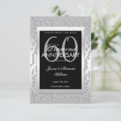 Stijlvolle zilveren diamanten 60e bruiloft Save Th Save The Date (Staand voorkant)