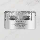 Stijlvolle zilveren glitter druppelt wimpers visitekaartje (Achterkant)