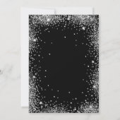 Stijlvolle Zilveren Glitter en Zwarte 80ste Verjaa Kaart (Achterkant)