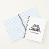 Stijlvolle Zilveren Glitter Make-up Artist Busines Notitieboek (Binnen)