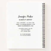 Stijlvolle Zilveren Glitter Make-up Artist Busines Notitieboek (Achterkant)