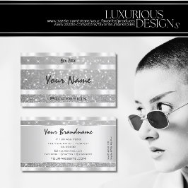 Stijlvolle zilveren glitter sprankelende sterren E Visitekaartje