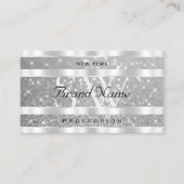 Stijlvolle zilveren glitter sprankelende sterren m visitekaartje (Voorkant)