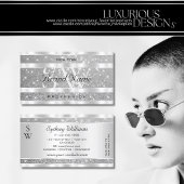 Stijlvolle zilveren glitter sprankelende sterren m visitekaartje