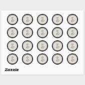 Stijlvolle zilveren monogram Stickers::Initiaal S  Ronde Sticker (Vel)