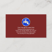 Stijlvolle Zilveren Pijp Blauwe Kraan Visitekaartje (Achterkant)