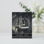 Stijlvolle zilveren stijgbeugels dank u briefkaart (Staand voorkant)