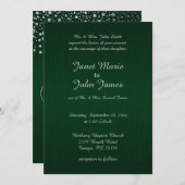 Stijlvolle zilveren Stippen | Dark Green Kaart (Voorkant / Achterkant)