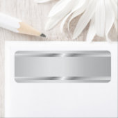 Stijlvolle zilveren strepen lege retour adreslabel etiket (Insitu)