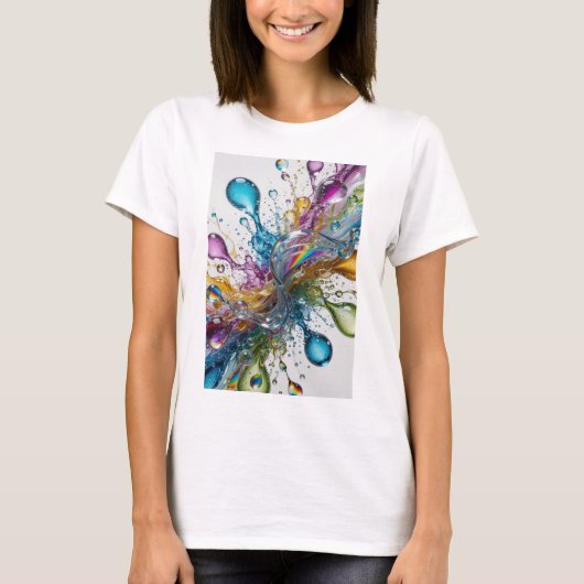 Stijlvolle Zilveren WATERSPATTEN T-shirt (Voorkant)