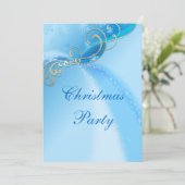 Stijlvolle zilveren wervelingen & blauwe sneeuwvlo kaart (Staand voorkant)