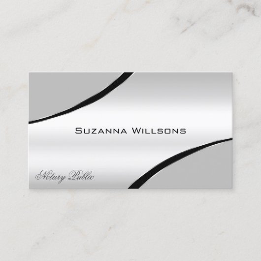 Stijlvolle zilvergrijs gebogen decorlijnen en QR-c Visitekaartje (Voorkant)