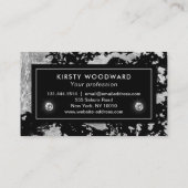 Stijlvolle zilvervlies op zwarte achtergrond visitekaartje (Achterkant)