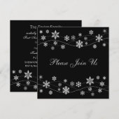 Stijlvolle, zilverwitte sneeuwvlokken kaart (Voorkant / Achterkant)