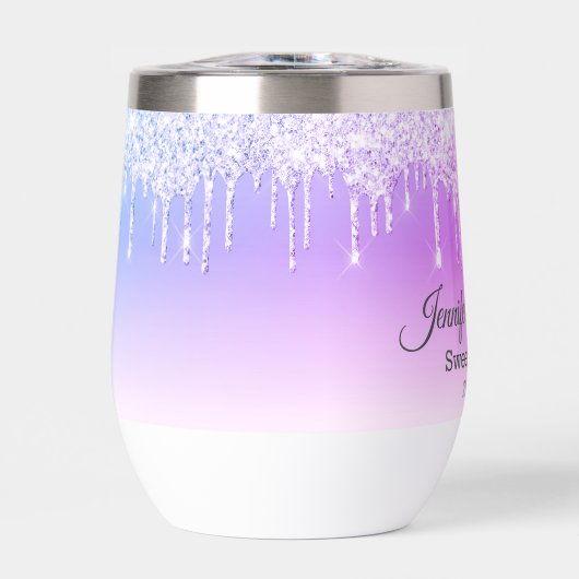 Stijlvolle zoete zestien roze druipende glitters c (Voorkant)