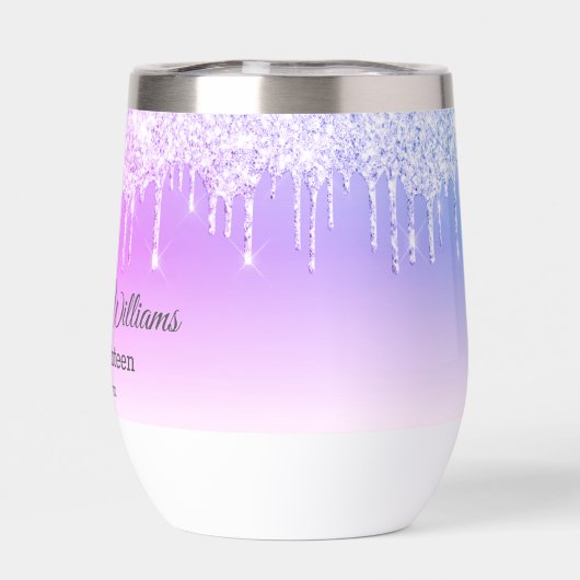 Stijlvolle zoete zestien roze druipende glitters c (Achterkant)