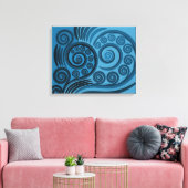 Stijlvolle zomer-blauw Fern Frond Curls Canvas Afd (Insitu (Woonkamer))