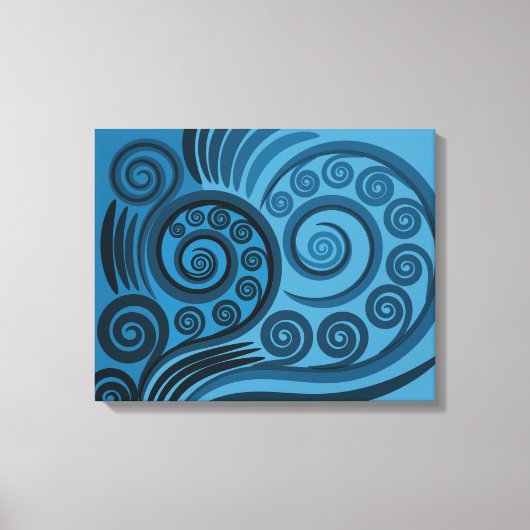 Stijlvolle zomer-blauw Fern Frond Curls Canvas Afd (Voorkant)